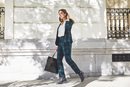 Rocío Osorno con traje de cuadros de la colección 'I-O' de Carrefour y Tex para otoño/invierno 2019