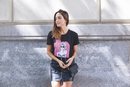 Rocío Osorno con camiseta de corazón de la colección 'I-O' de Carrefour y Tex para otoño/invierno 2019