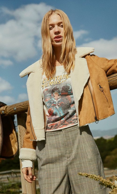 Cazadora de borrego de la 'STR Collection' otoño 2019 de Stradivarius