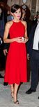 La Reina Letizia con vestido rojo durante su Viaje Oficial en La Habana