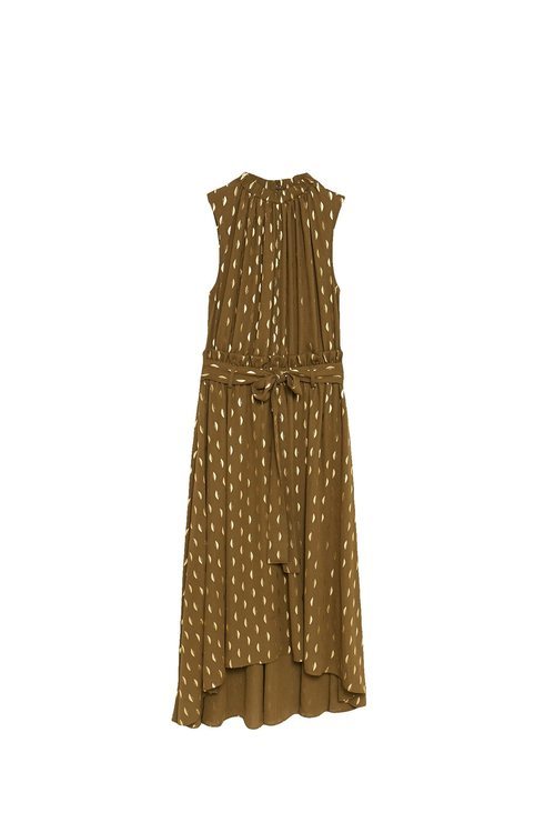 Vestido mostaza de lunares de la colección Sfera otoño/invierno 2019-2020 Especial Navidad