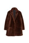 Abrigo de pelo marrón oscuro de la colección Sfera otoño/invierno 2019-2020 Especial Navidad