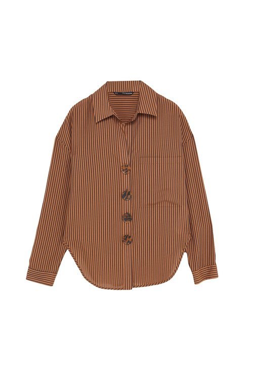 Blusa de rayas marrón de la colección Sfera otoño/invierno 2019-2020 Especial Navidad
