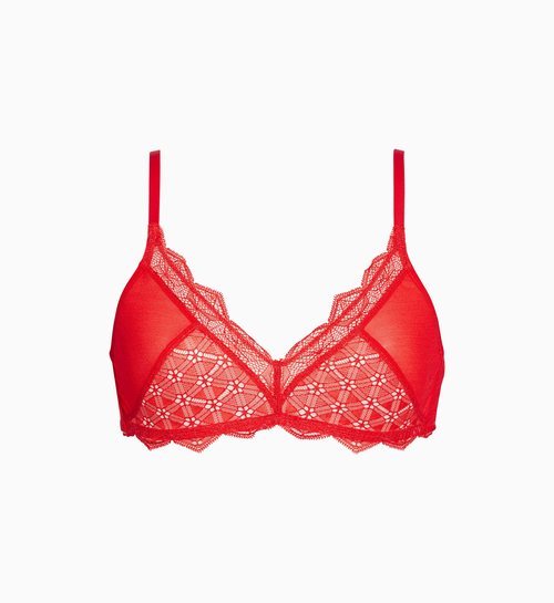 Sujetador de encaje rojo de la colección Calvin Klein Underwear 2019-2020 Especial Navidad