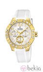 Reloj de correa de silicona blanca de la colección 'Golden Dream' de Festina
