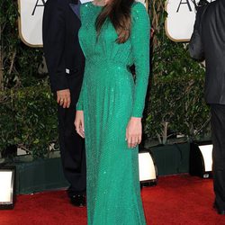 Angelina Jolie con un vestido Versace en los Globos de Oro 2011