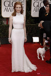 Jessica Chastain con un vestido de Givenchy en la alfombra roja de los Globos de Oro 2012