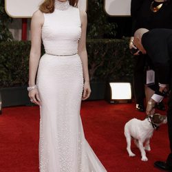 Jessica Chastain con un vestido de Givenchy en la alfombra roja de los Globos de Oro 2012