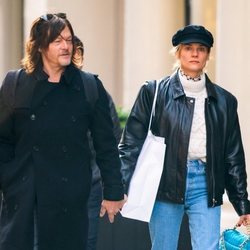 Diane Kruger con gorro gatsby negro en Nueva York