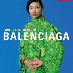 Traje verde de estampado floral de la colección primavera/verano 2020 de Balenciaga