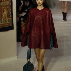Abrigo de cuero burdeos otoño/ invierno 2020-2021 Lanvin