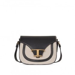 Bolso bandolera en piel de color azul marino y crema de la colección Timeless primavera/verano 2020 de Tod's
