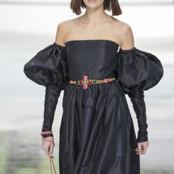 Vestido de satén negro otoño/ invierno 2020-2021 Chanel