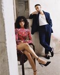 Traje y vestido de la colección C. Tangana para Bershka