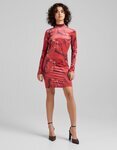 Vestido de manga larga de terciopelo estampado de la colección C. Tangana para Bershka