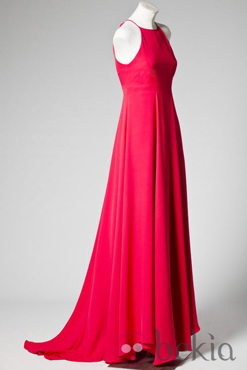 Vestido largo rojo de cuello alto de Caramelo by Antonio Pernas