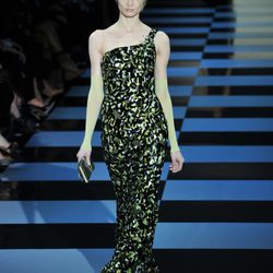 Vestido de camuflaje con paillettes de Armani Privé Alta Costura