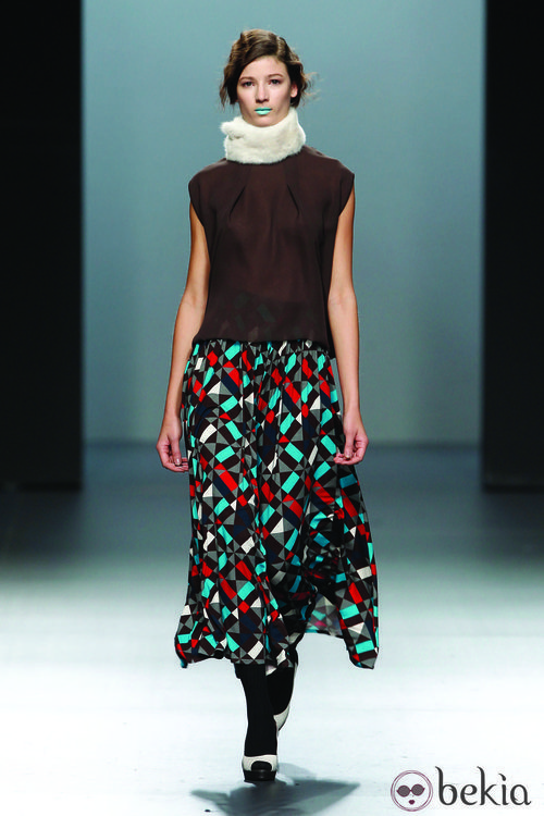 Falda larga con estampado calendoscópico de la colección Otoño/Invierno 2012/2013 Lemoniez