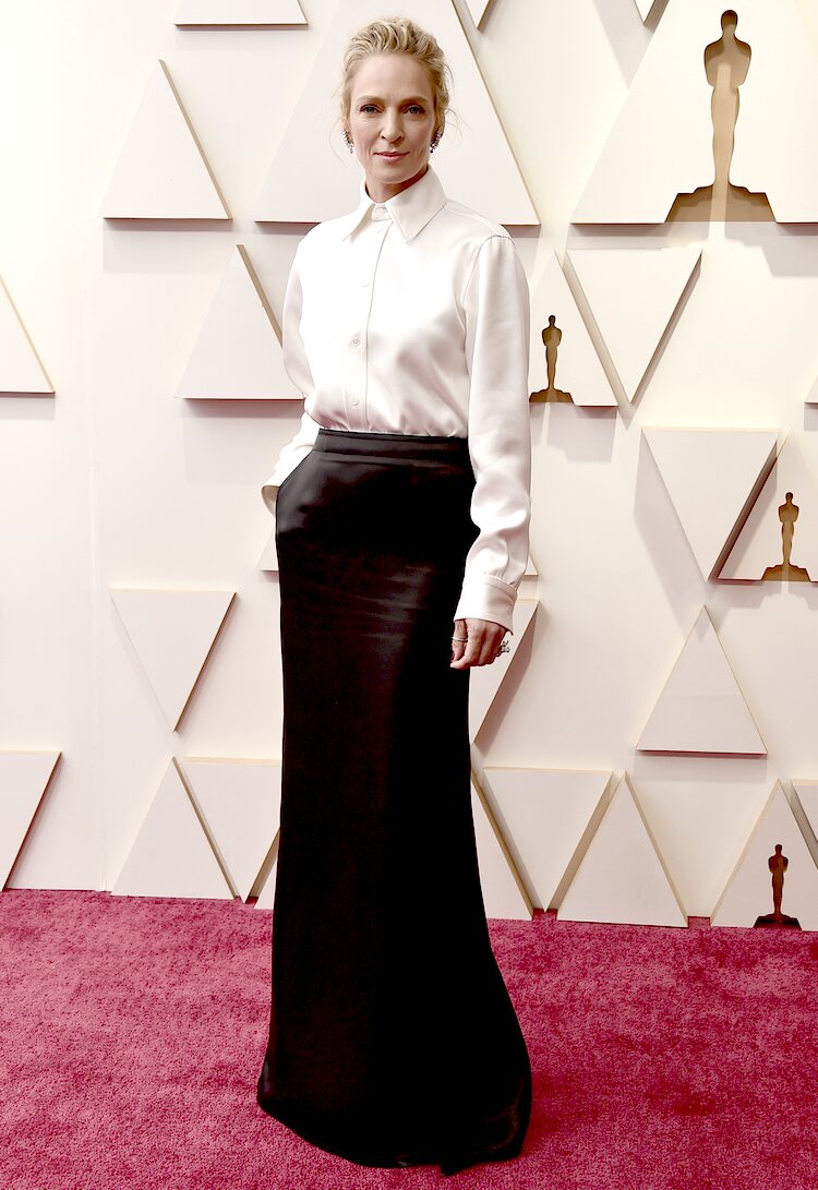 Uma Thurman de Bottega Veneta en los Premios Oscar 2022