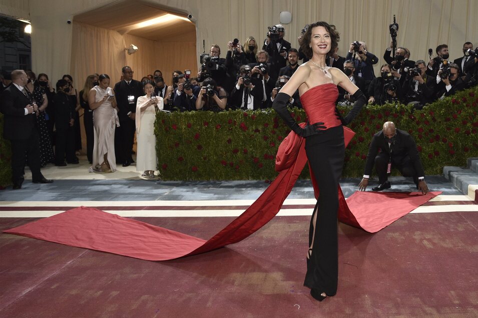 Shalom Harlow de Ralph lauren en la MET Gala 2022