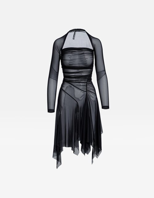 Vestido de tul transparente negro de Pepa Salazar x Bershka