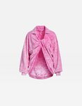 Polo oversize con acabados efecto washed desgastado en rosa de Pepa Salazar x Bershka