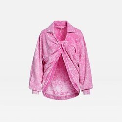 Polo oversize con acabados efecto washed desgastado en rosa de Pepa Salazar x Bershka