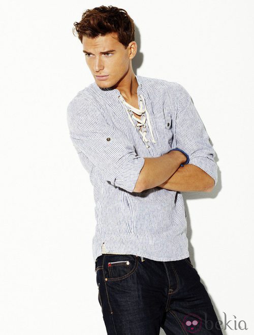 Camisa a rayas de la colección de Blanco Jeans para hombre