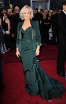 Glen Close con vestido y chaqueta turquesa en los Oscar de 2012