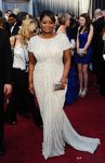 Octavia Spencer posó con un modelo de Tadashi Shoji en la alfombra roja