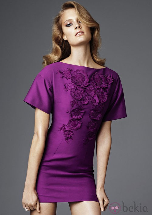 Minivestido morado de la colección más exclusiva de H&M Conscious