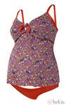 Tankini rojo estampado de la colección Mum 2012 de Dolores Cortés