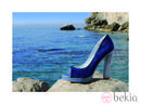 Zapato tipo peeptoe en color azul de Paco Gil de la temporada primavera - verano 2012