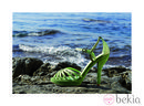 Sandalia de tacón en verde de Paco Gil de la colección primavera - verano 2012