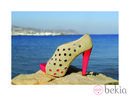 Zapato bicolor de tacón tipo peeptoe de Paco Gil de la colección primavera - verano 2012