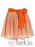 Falda naranja con estampado de la nueva marca de ropa Veraluna