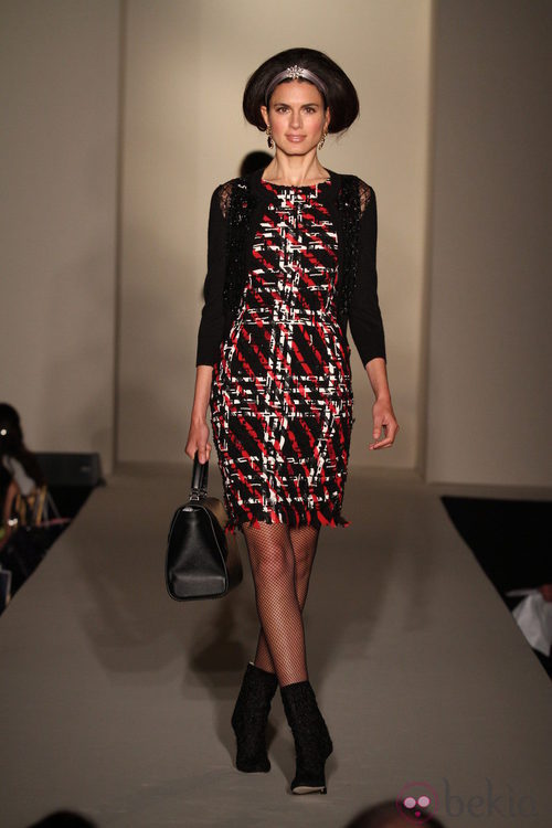 Vestido tejido tweed de la temporada otoño/invierno de Oscar de la Renta 2012/2013