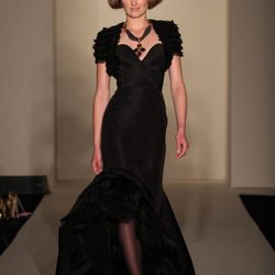 Vestido de fiesta negro de la temporada otoño/invierno de oscar de la Renta 2012/2013