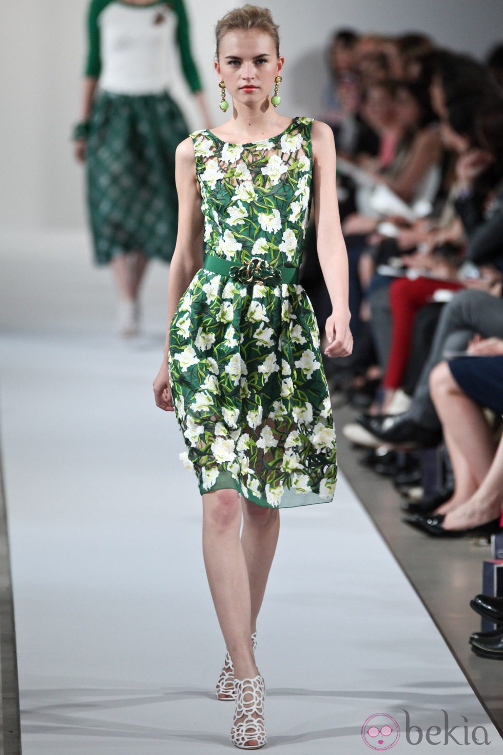 Vestido verde estampado de la Colección Crucero de Oscar de la Renta