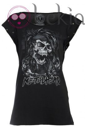 Camiseta de calaveras de la nueva colección Metalhead Clothing by Pilar Rubio