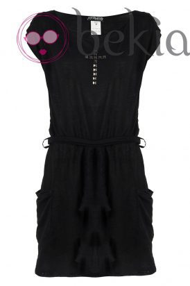 Vestido ajustado negro de la nueva colección Metalhead Clothing by Pilar Rubio