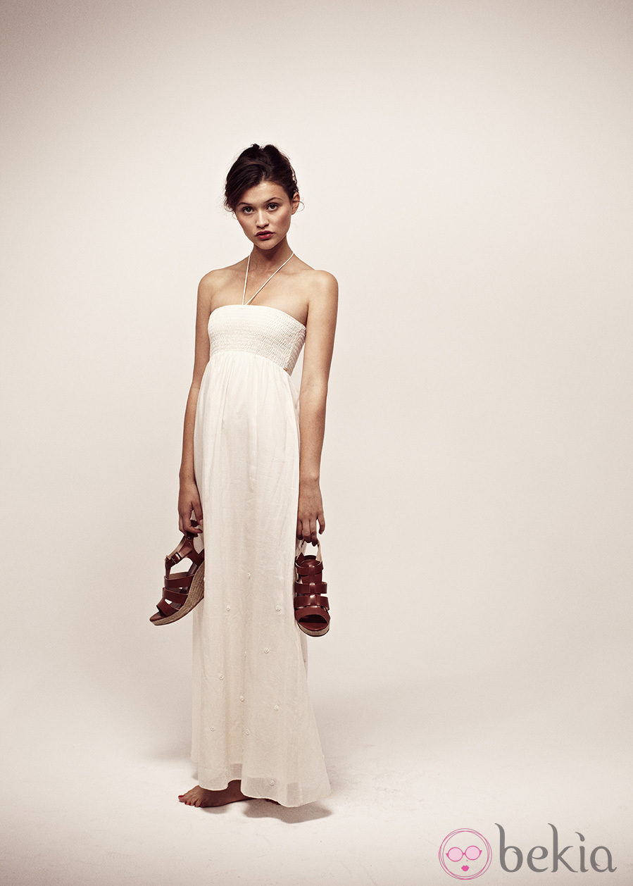 Maxivestido blanco de la colección I.CODE de IKKS verano 2012