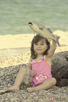 Bañador rosa de la colección verano 2012 de Dolores Cortés DC KIDS