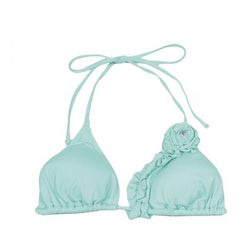 Parte superior de un bikini en turquesa de la nueva colección de ropa de baño verano 2012 de Volcom