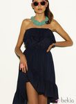 Vestido azul marino y collar aguamarina de la coleción Verano 2012 de Suiteblanco