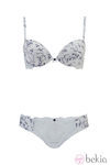 Sujetador push-up de gel y braguita de la colección floral de Goldenpoint