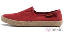Zapatilla en rojo de lino de la colección Victoria by BAMBA verano 2012