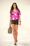 Vestido rosa de flores rosa de la nueva colección de Longchamp para este verano 2012