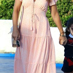 Paula Echevarría con un vestido largo de lunares