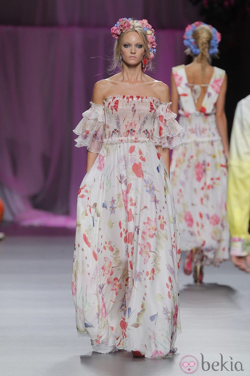 Vestido largo estampado de Francis Montesinos, colección primavera/verano 2013